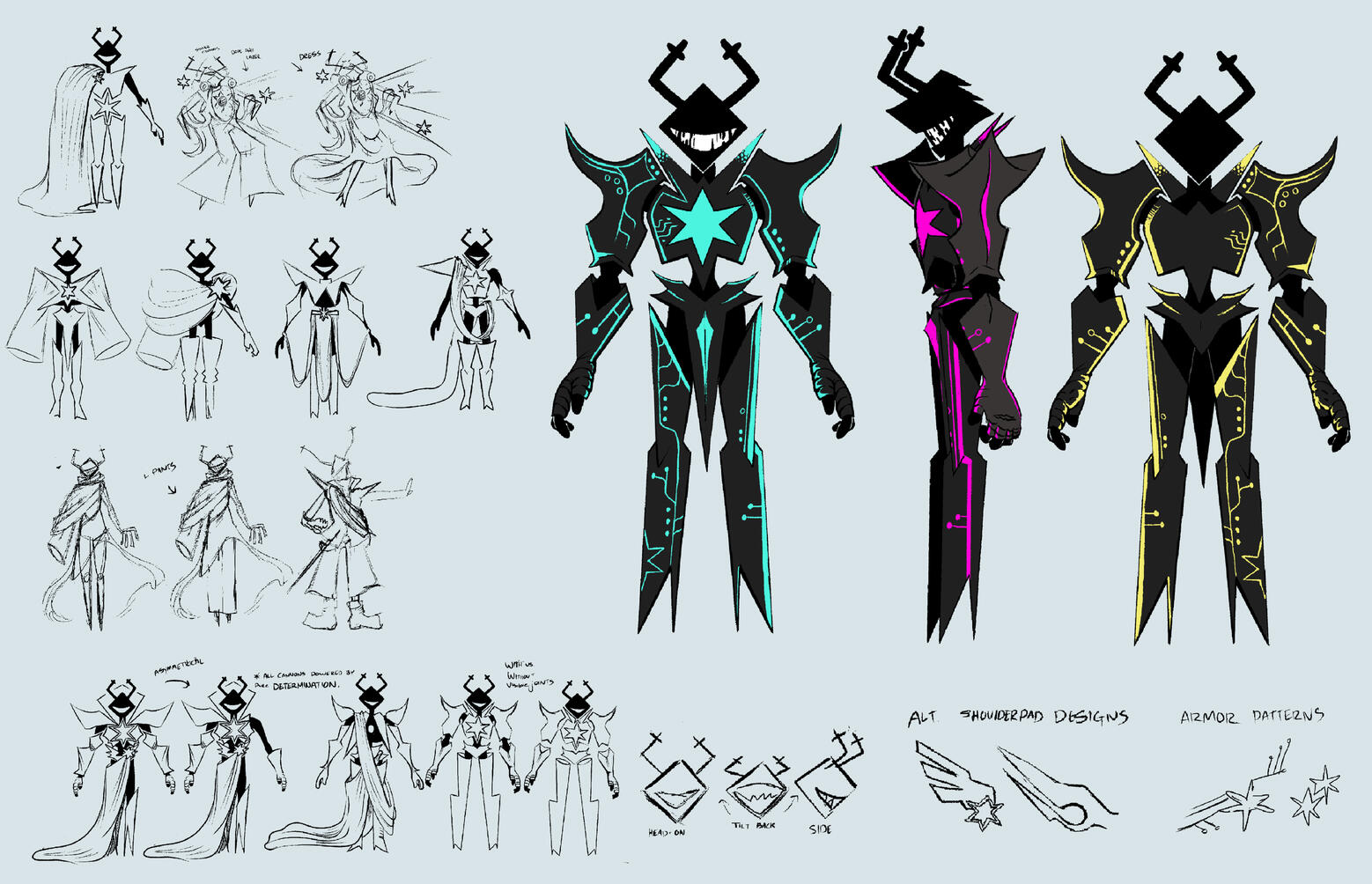 Roaring Knight Redesign Iterations- Procreate, 2026