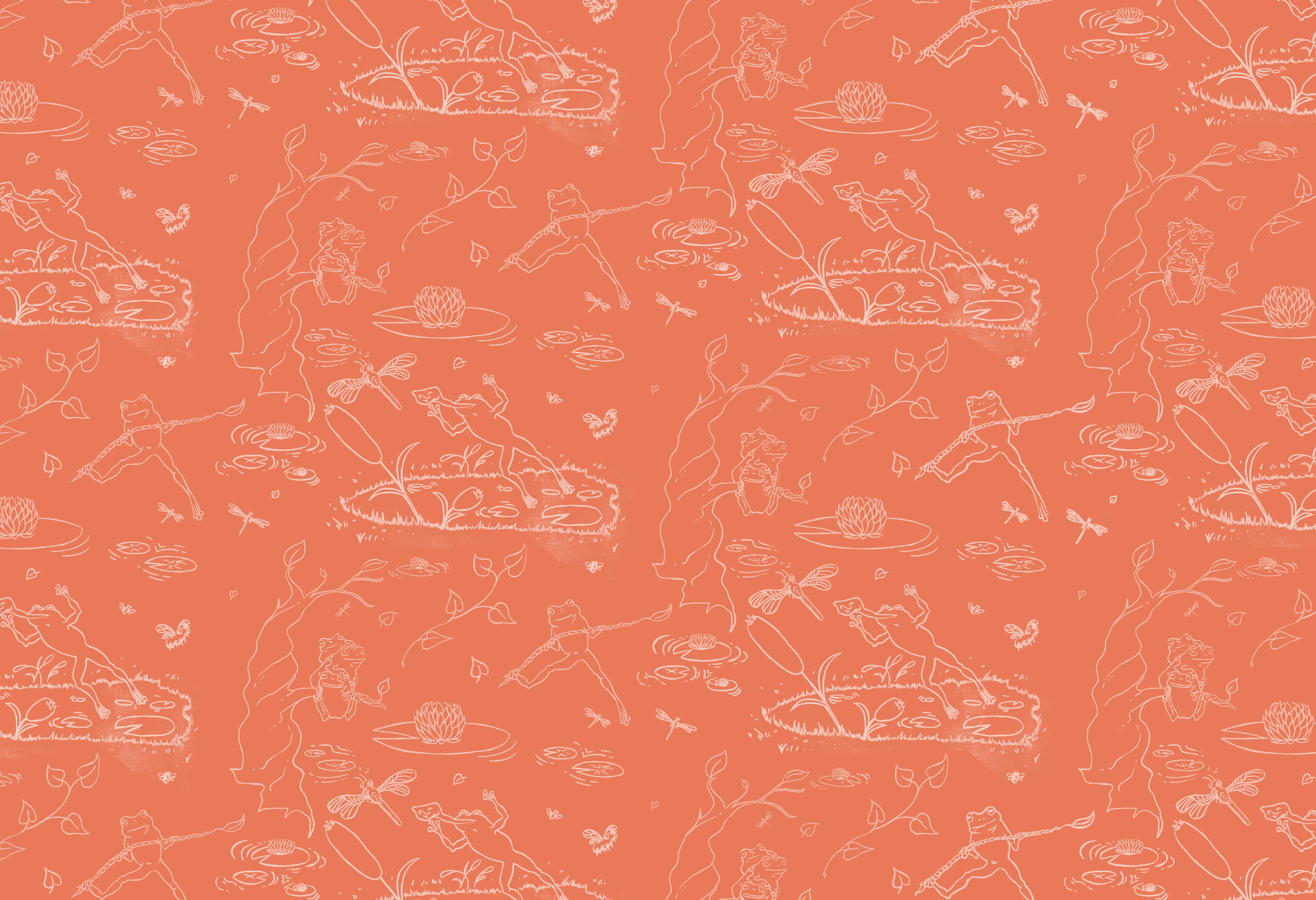 Froggy Pattern- Gouache on Printmaking Paper, 2026