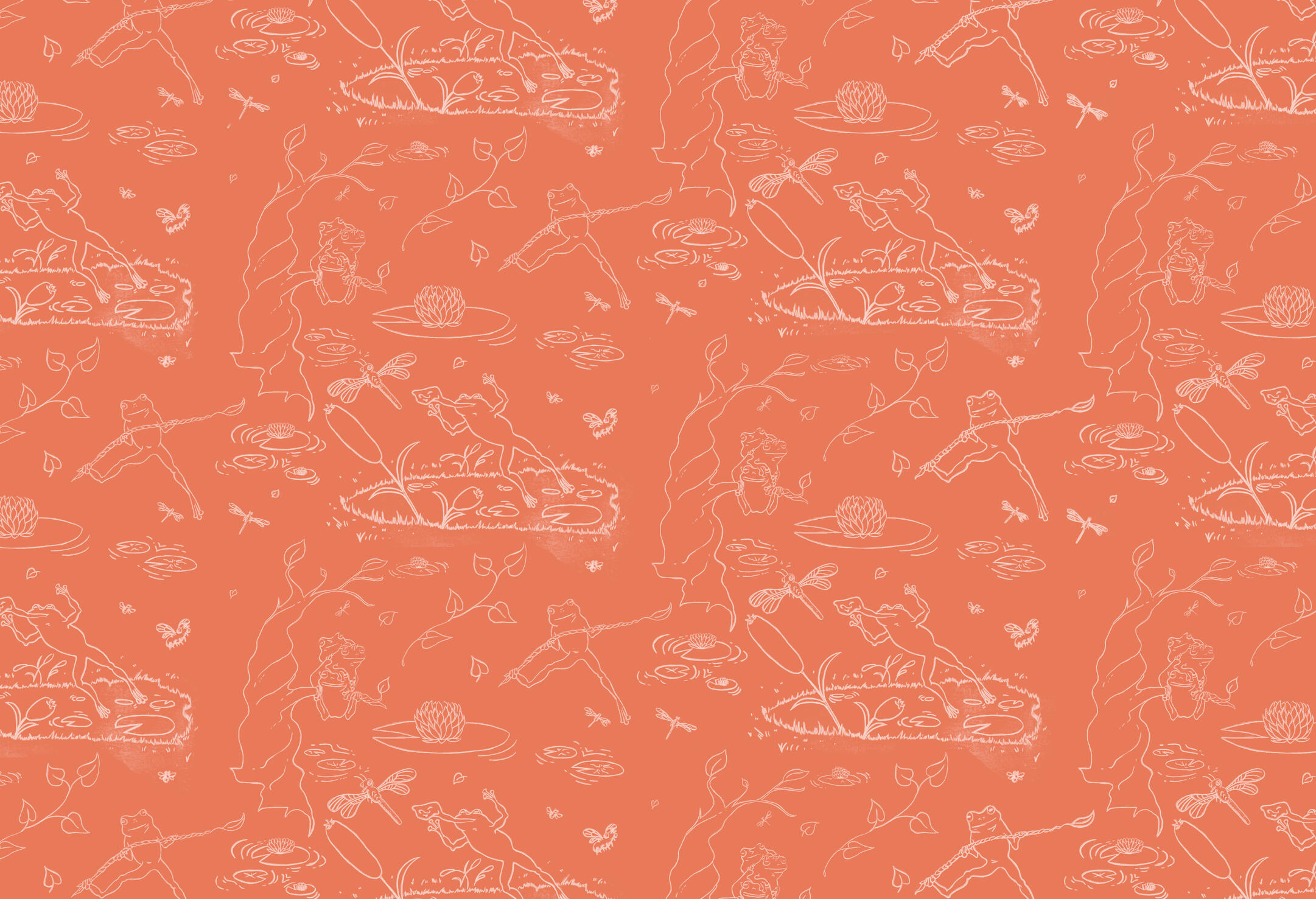 Froggy Pattern- Gouache on Printmaking Paper, 2026