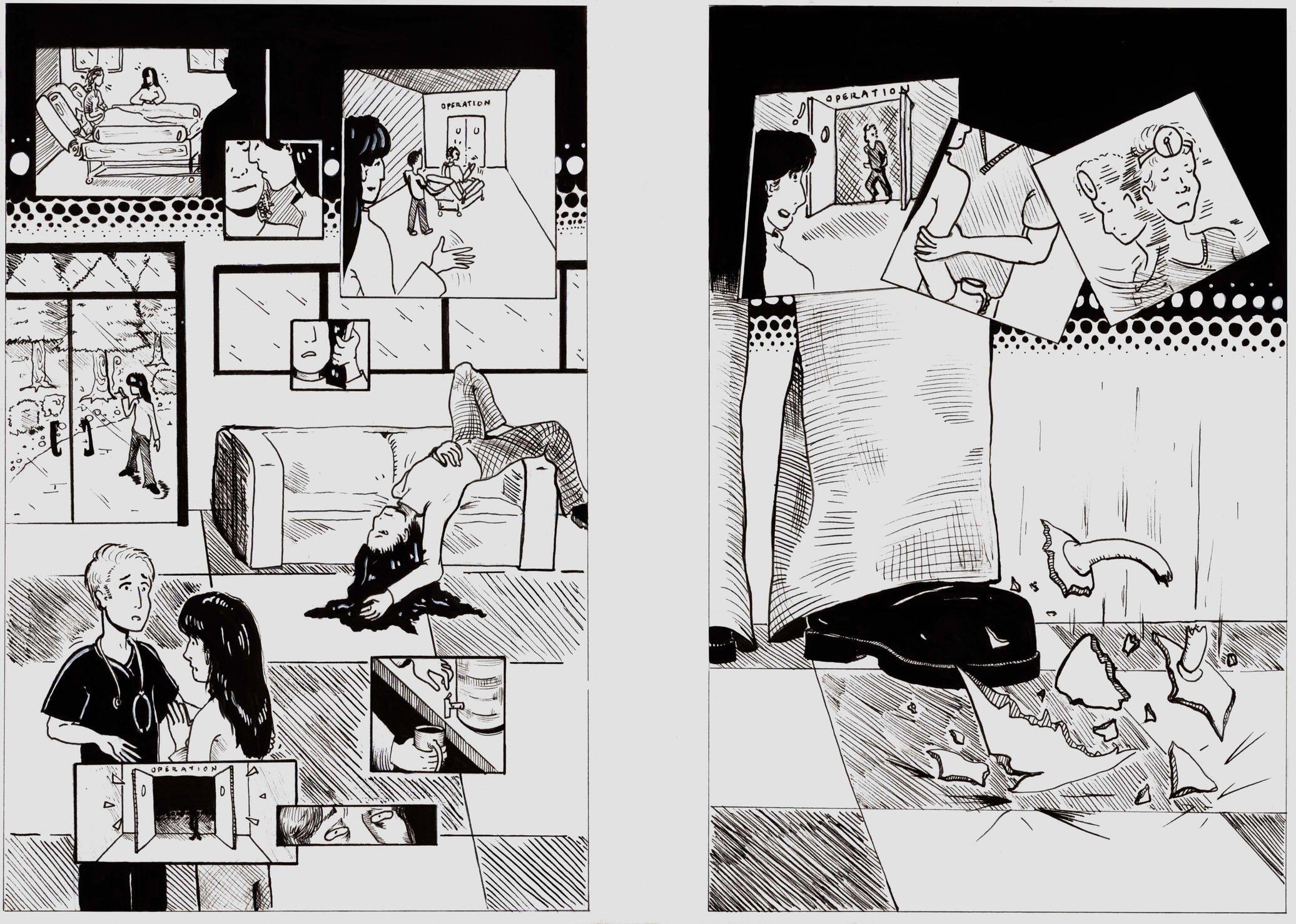 Comic "Superpanel"- Ink on Vellum Bristol, 2026